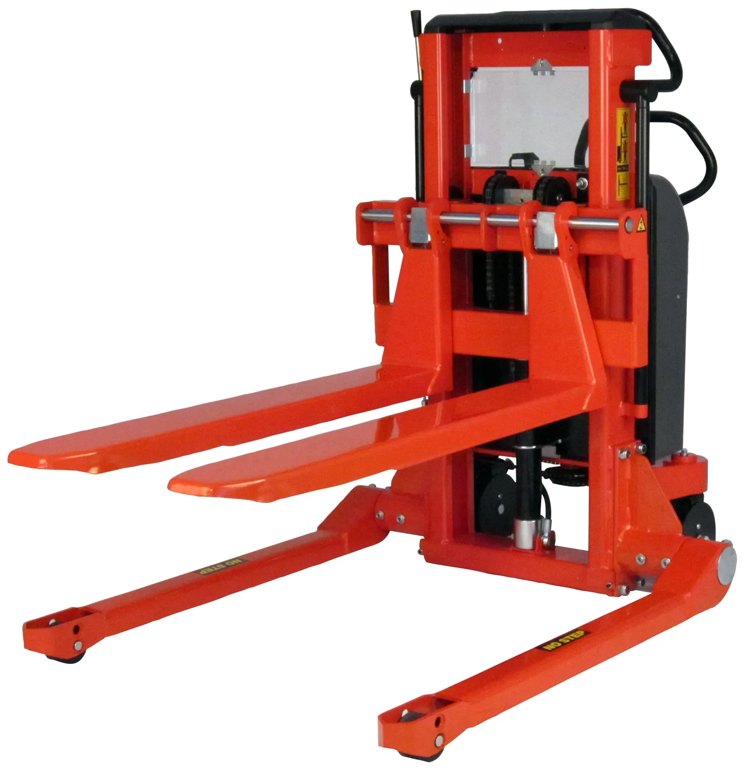 Red forklift stacker lift.