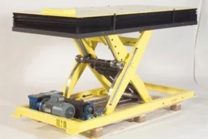 Ergonomic yellow scissor lift table